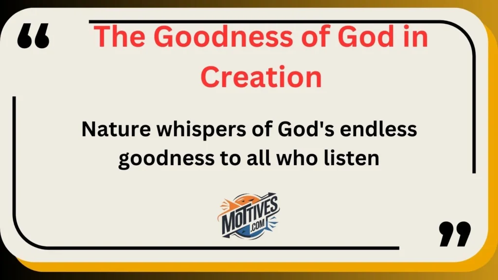 The Goodness of God in Creation