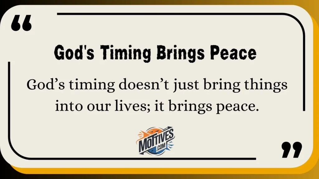 God's Timing Brings Peace